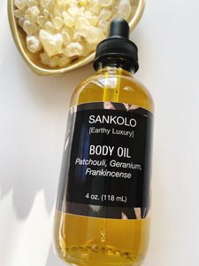 Patchouli, Geranium, Frankincense Body Oil